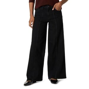 The Drop Frida‎ Wide Leg Jeans Black High Rise Flared Denim Size 18